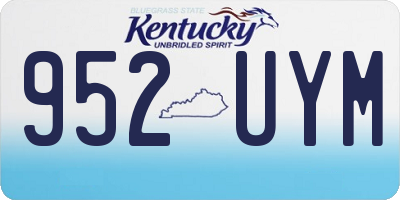 KY license plate 952UYM