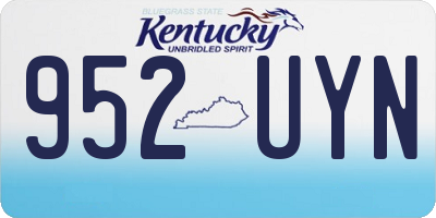 KY license plate 952UYN