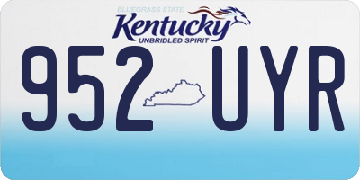 KY license plate 952UYR