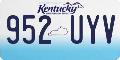 KY license plate 952UYV