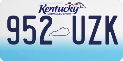 KY license plate 952UZK
