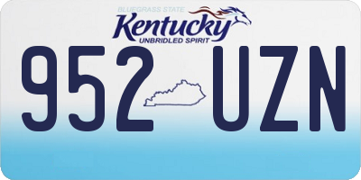 KY license plate 952UZN