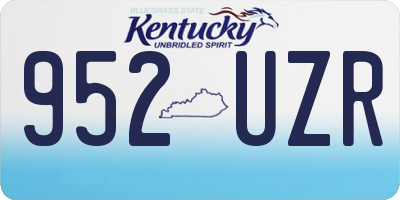 KY license plate 952UZR