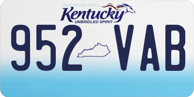 KY license plate 952VAB
