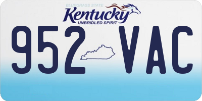 KY license plate 952VAC