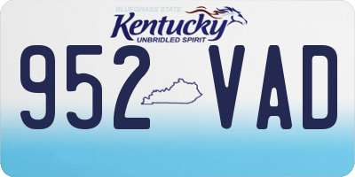 KY license plate 952VAD