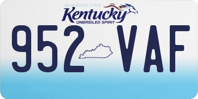 KY license plate 952VAF