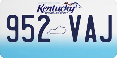 KY license plate 952VAJ