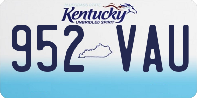 KY license plate 952VAU