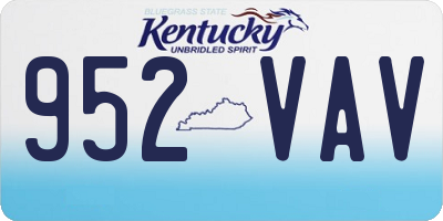 KY license plate 952VAV