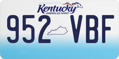 KY license plate 952VBF