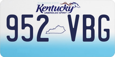 KY license plate 952VBG