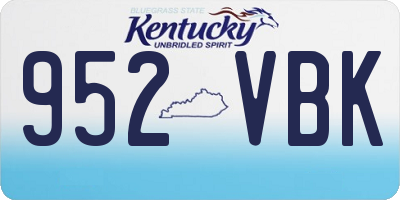 KY license plate 952VBK