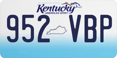 KY license plate 952VBP