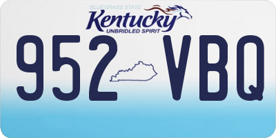 KY license plate 952VBQ