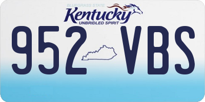 KY license plate 952VBS