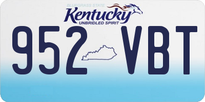 KY license plate 952VBT