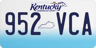 KY license plate 952VCA