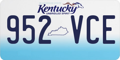 KY license plate 952VCE