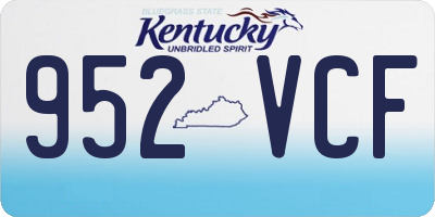 KY license plate 952VCF
