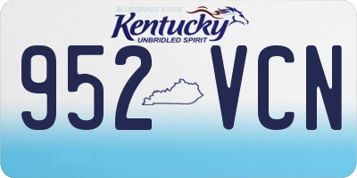 KY license plate 952VCN