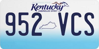 KY license plate 952VCS