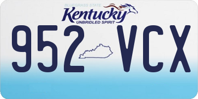 KY license plate 952VCX