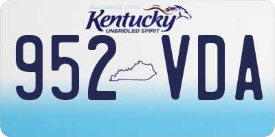 KY license plate 952VDA