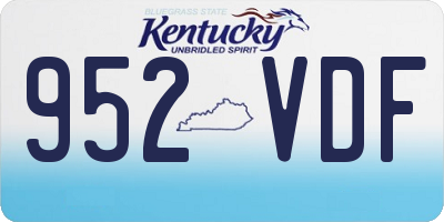 KY license plate 952VDF