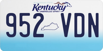 KY license plate 952VDN