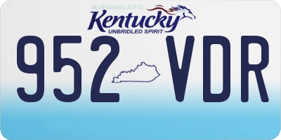 KY license plate 952VDR