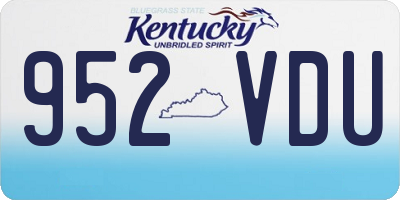 KY license plate 952VDU