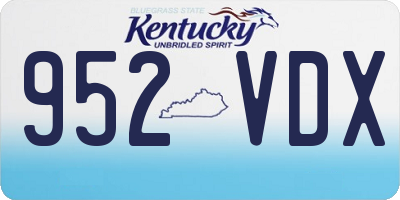 KY license plate 952VDX