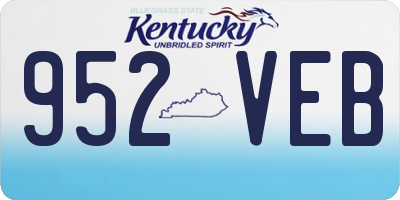 KY license plate 952VEB