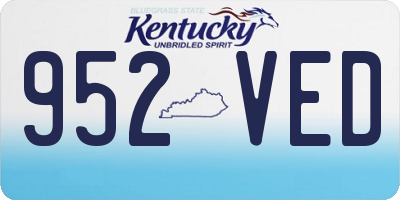 KY license plate 952VED