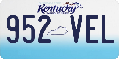 KY license plate 952VEL