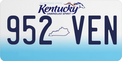 KY license plate 952VEN