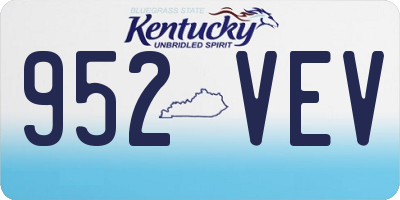 KY license plate 952VEV