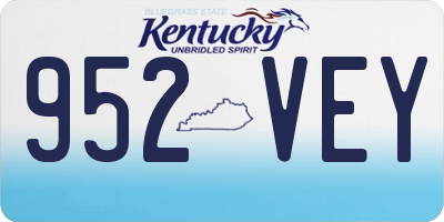 KY license plate 952VEY
