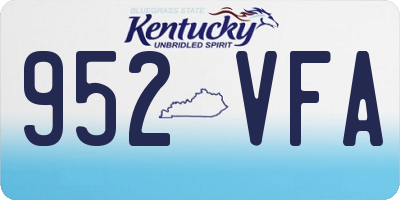 KY license plate 952VFA