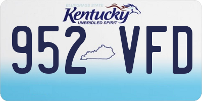KY license plate 952VFD