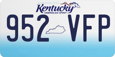 KY license plate 952VFP