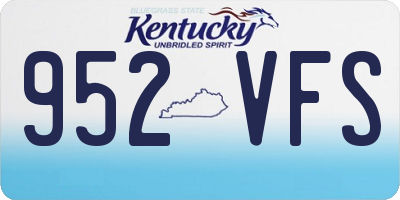 KY license plate 952VFS