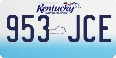 KY license plate 953JCE