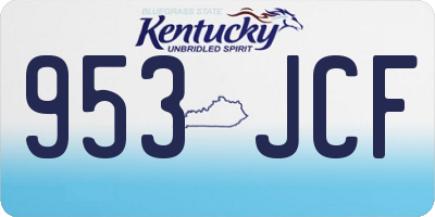 KY license plate 953JCF