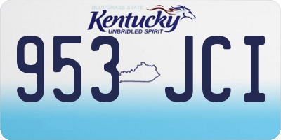 KY license plate 953JCI