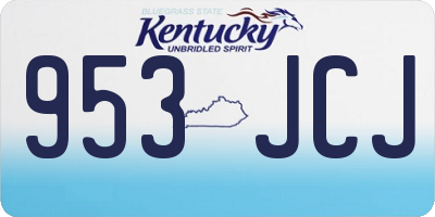 KY license plate 953JCJ