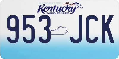 KY license plate 953JCK