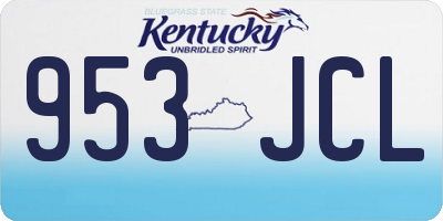 KY license plate 953JCL