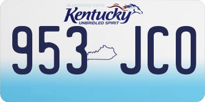 KY license plate 953JCO